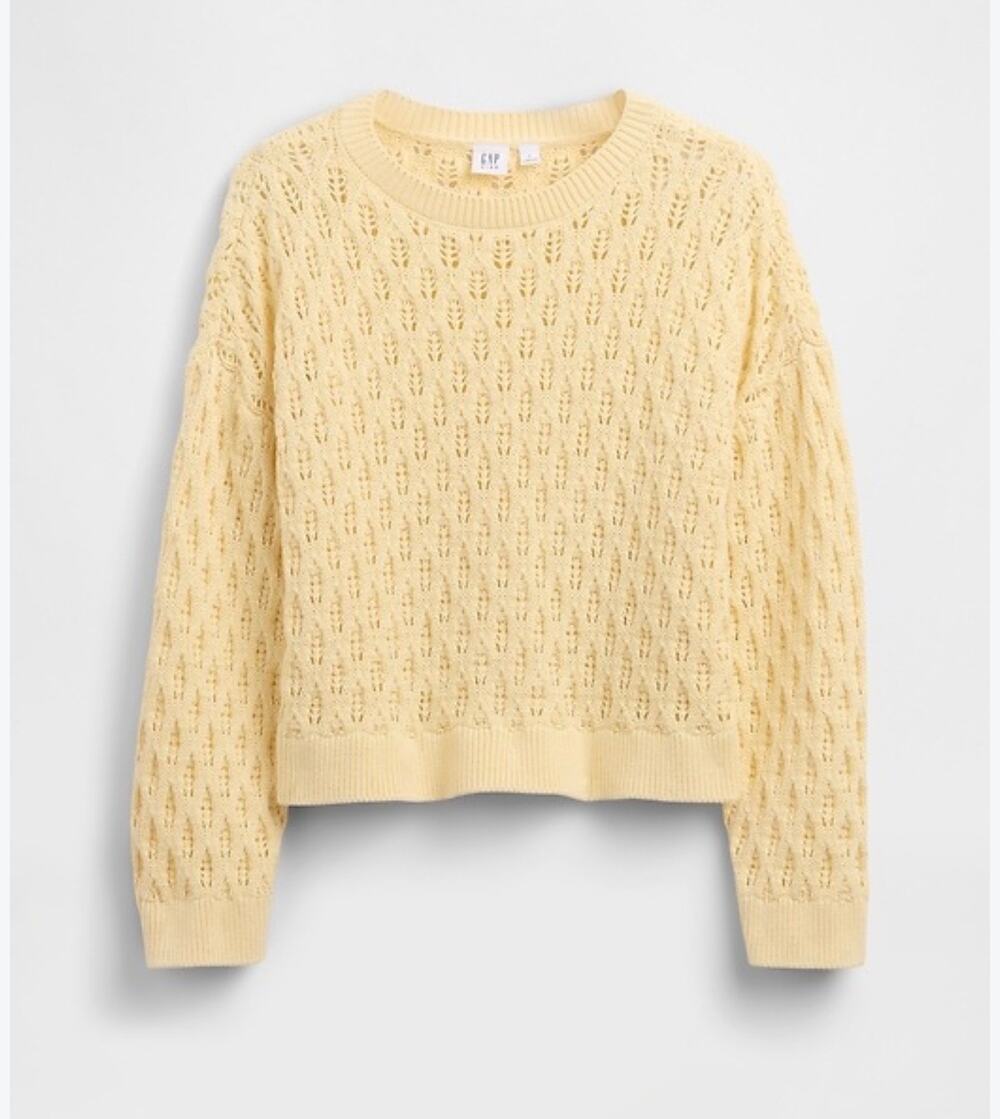 GAP Girls Yellow Chunky Knit Sweater Kids Size XL (150 cm) Long Sleeve